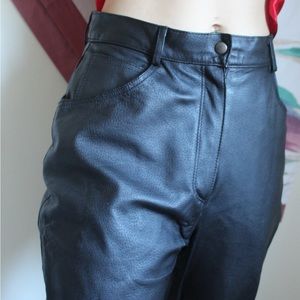 Vintage High Waisted Leather Pants